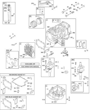 B&S - 28â  28M707-1183-E1 F - Cilindro, culata, aceite, pistón, cárter, cigüeóal, junta de la marca Stihl