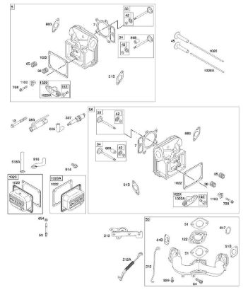 B&S - 40â  405577-0112-E1 D - Culata, tapa de balancines, colector de admisión de la marca Stihl