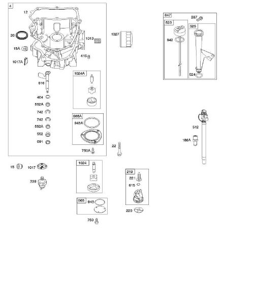 B&S - 40â  405577-0112-E1 F - Cárter de aceite, bomba de aceite, conjunto de varilla de medición/tubo de la marca Stihl