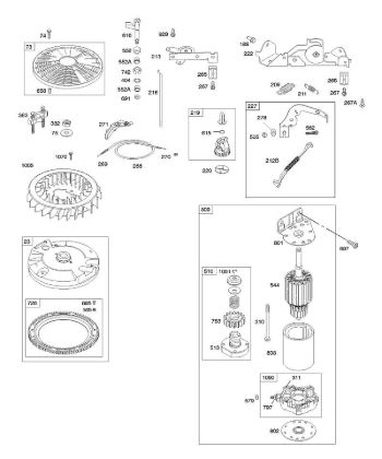 B&S - 40â  407577-0111-E1 E - Mandos, arranque eléctrico, volante, resorte de regulador de la marca Stihl