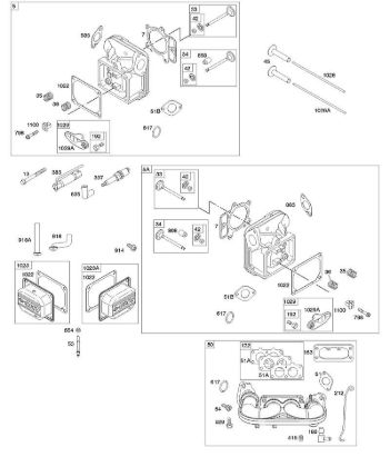 B&S - 44â  445577-0125-B1 D - Culata, tapa de balancines, colector de admisión de la marca Stihl