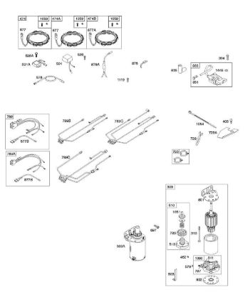 B&S - 44â  445577-0138-B1 A - Generador, mazo de cable, motor de arranque, encendido de la marca Stihl