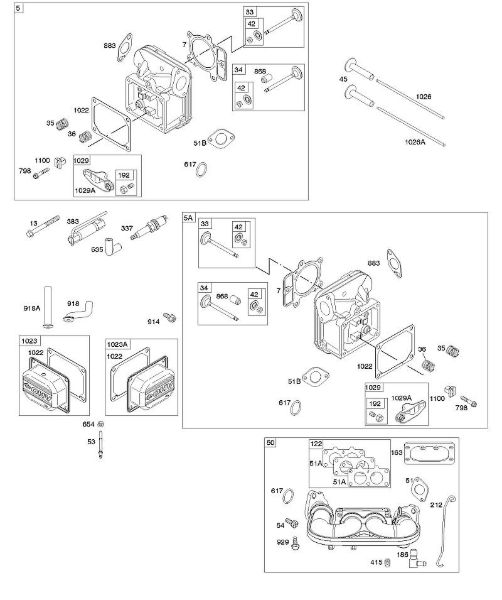 B&S - 44â  445577-0138-B1 D - Culata, tapa de balancines, colector de admisión de la marca Stihl