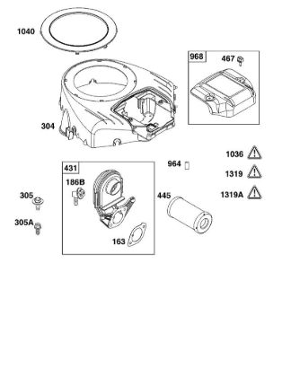 B&S - 44â  44N677-0017-B5 B - CONJUNTO DE CARCASA DEL VENTILADOR Y FILTRO DE AIRE de la marca Stihl