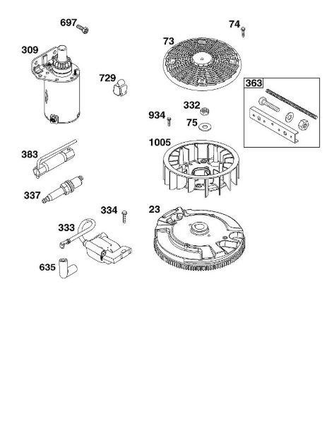 B&S - 44â  44U777-0010-G1 I - CONJUNTO DE RUEDA VOLANTE, ENCENDIDO Y MOTOR DE ARRANQUE de la marca Stihl
