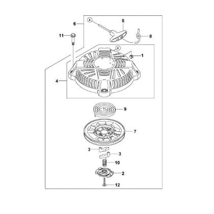 Imagen de L - Tapa del ventilador con dispositivo de arranque FJ180V-AM80