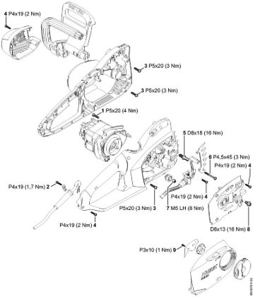 Electrosierras (MSE) MSE 190 C-Q Pares de apriete de la marca Stihl