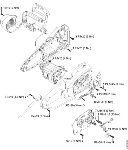 Electrosierras (MSE) MSE 250 C-Q Pares de apriete de la marca Stihl