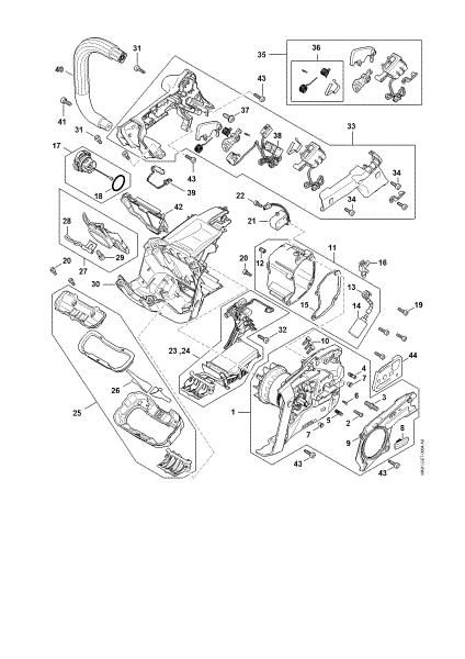 Imagen de Motor eláctrico, Mádulo electránico, Carcasa de la empuáadura MSA 220.0 TC-O