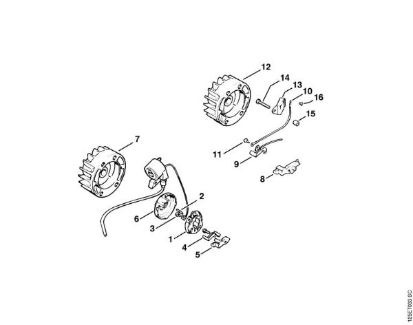 Motosierras de gasolina (MS) 009 Sistema de encendido (27.86), (25.84), (27.83) de la marca Stihl