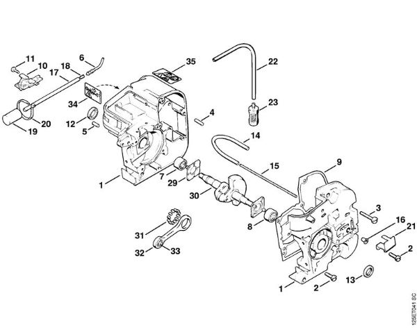 Motosierras de gasolina (MS) 009 EQ Cárter del cigüeóal de la marca Stihl