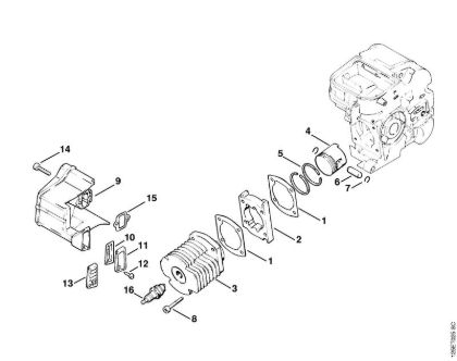Motosierras de gasolina (MS) 009 EQ Cilindro de la marca Stihl
