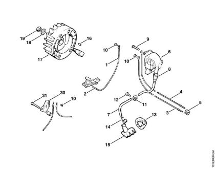 Motosierras de gasolina (MS) 012 AVTEQ Sistema de encendido de la marca Stihl