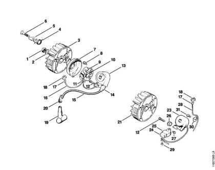Motosierras de gasolina (MS) 015 AVE Sistema de encendido de la marca Stihl