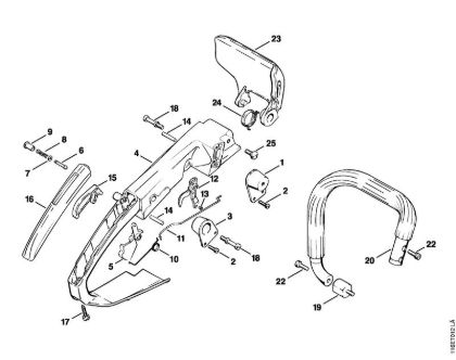 Motosierras de gasolina (MS) 015 L Empuóadura de la marca Stihl