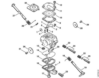 Motosierras de gasolina (MS) 020 (1129) Carburador C1Q-S32 de la marca Stihl