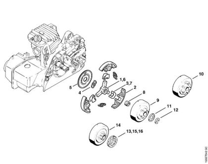 Motosierras de gasolina (MS) 023 L Embrague de la marca Stihl