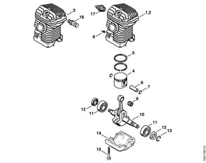 Motosierras de gasolina (MS) 023 L Piezas motrices 023, 023 L de la marca Stihl
