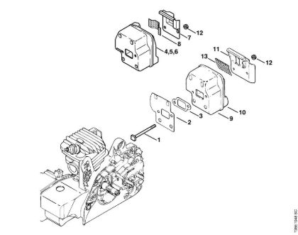 Motosierras de gasolina (MS) 023 L Silenciador de la marca Stihl