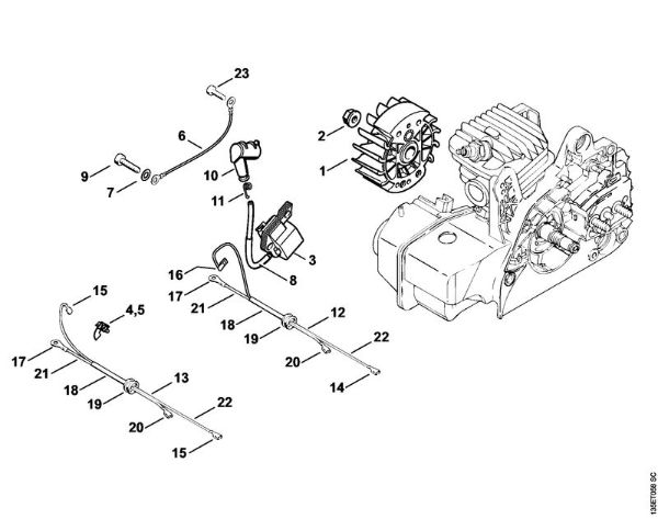 Motosierras de gasolina (MS) 023 L Sistema de encendido de la marca Stihl