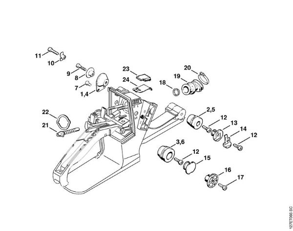 Motosierras de gasolina (MS) 024 SW Systema AV de la marca Stihl