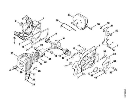Motosierras de gasolina (MS) 031 Cigüeóal, Cylinder de la marca Stihl