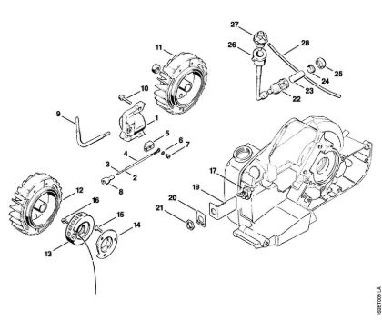 Motosierras de gasolina (MS) 032 AVQ Aparato de mando, Cabezal de aspiración de la marca Stihl