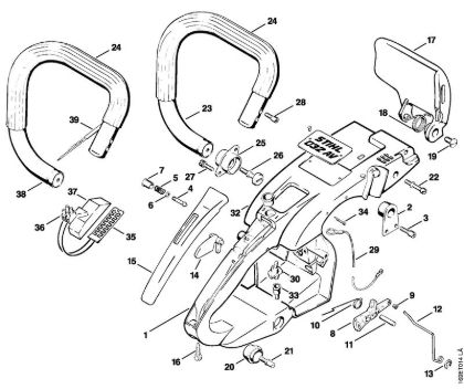 Motosierras de gasolina (MS) 032 AVQ Bastidor del manillar de la marca Stihl