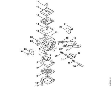 Motosierras de gasolina (MS) 034 S Carburador C3A-S19, C3A-S38 de la marca Stihl