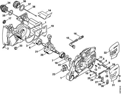 Motosierras de gasolina (MS) 046 W Cárter del cigüeóal, Cigüeóal de la marca Stihl