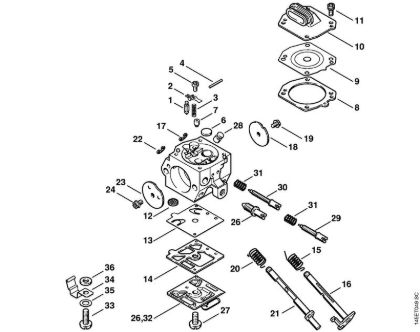 Motosierras de gasolina (MS) 046 W Carburador HD-8, HD-9 de la marca Stihl