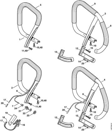 Motosierras de gasolina (MS) 046 W Manillar tubular, Lámina de calefacción de la marca Stihl