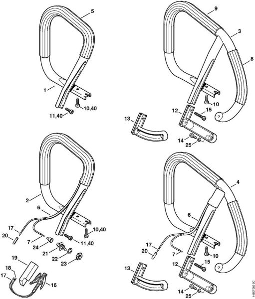 Motosierras de gasolina (MS) 046 W Manillar tubular, Lámina de calefacción de la marca Stihl