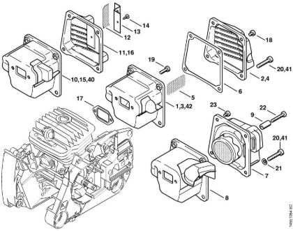 Motosierras de gasolina (MS) 046 W Silenciador de la marca Stihl