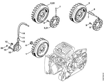 Motosierras de gasolina (MS) 046 W Sistema de encendido de la marca Stihl