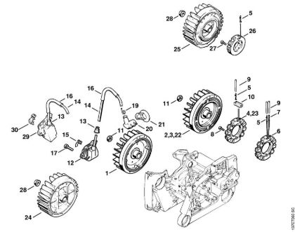 Motosierras de gasolina (MS) 066 W Sistema de encendido de la marca Stihl