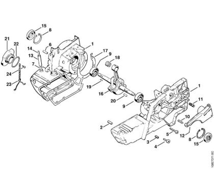 Motosierras de gasolina (MS) 08 SEQ Cárter del cigüeóal de la marca Stihl