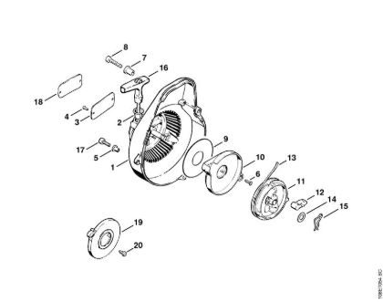 Motosierras de gasolina (MS) 08 SEQ Mecanismo de arranque   X 18 735 099 (42.88) de la marca Stihl