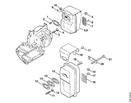 Motosierras de gasolina (MS) 08 SEQ Silenciador de la marca Stihl