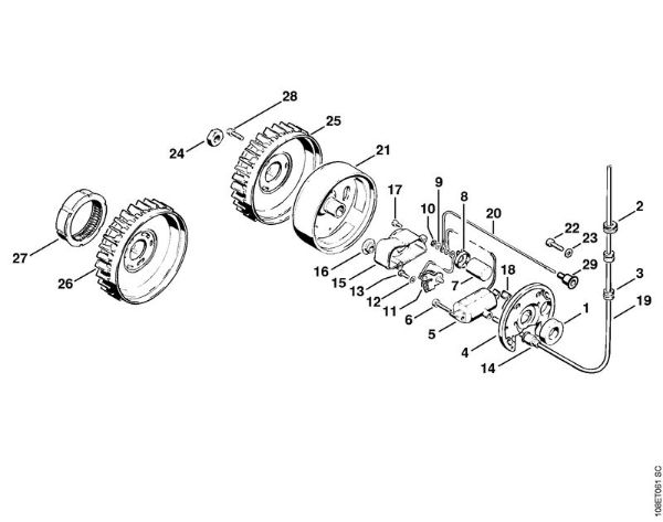 Motosierras de gasolina (MS) 08 SEQ Sistema de encendido   X 13 927 613 (04.85) de la marca Stihl