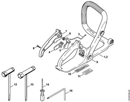 Motosierras de gasolina (MS) MS 170 Bastidor del manillar, Herramientas de la marca Stihl