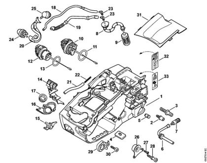 Motosierras de gasolina (MS) MS 192 C-E Carcasa del motor de la marca Stihl