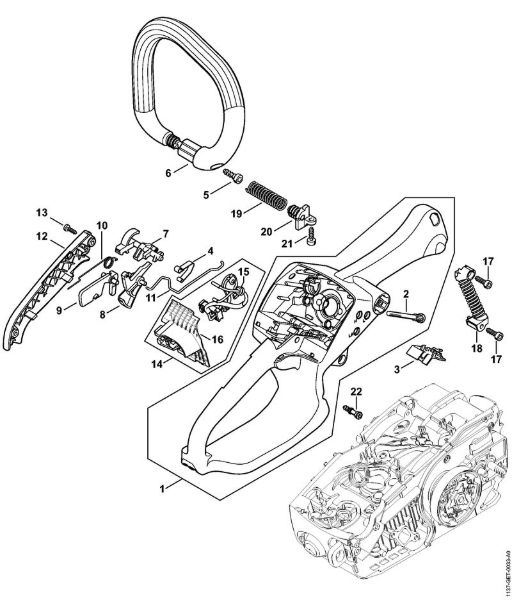 Motosierras de gasolina (MS) MS 194 C-E Carcasa de la empuóadura de la marca Stihl