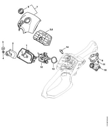 Motosierras de gasolina (MS) MS 194 C-E Filtro de aire, codo de la marca Stihl