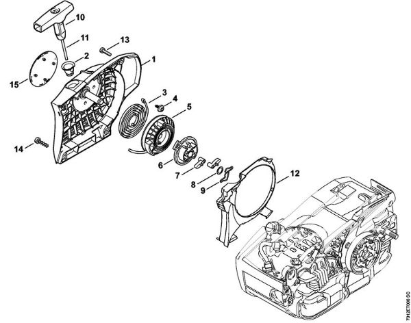 Motosierras de gasolina (MS) MS 201 TC-E Mecanismo de arranque ErgoStart de la marca Stihl