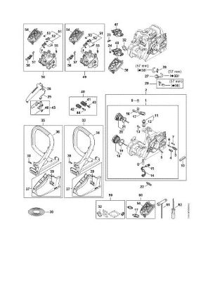 Imagen de Carcasa del motor, Filtro de aire, Systema AV, Manillar tubular MS 212 C-BE