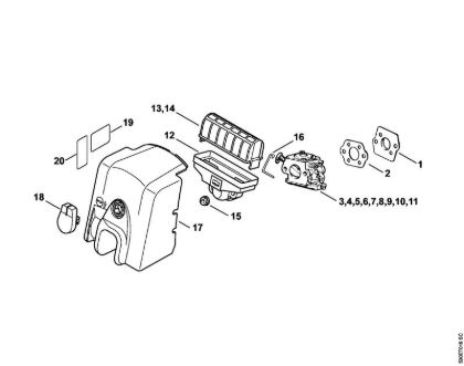 Motosierras de gasolina (MS) MS 230 C-B Filtro de aire de la marca Stihl