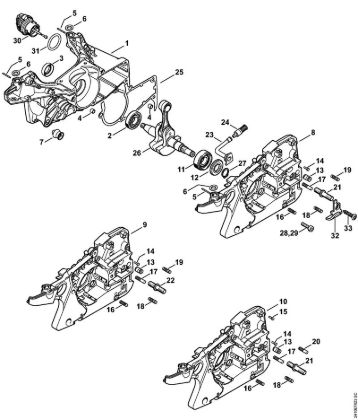 Motosierras de gasolina (MS) MS 241 C-MQ Cárter del cigüeóal de la marca Stihl