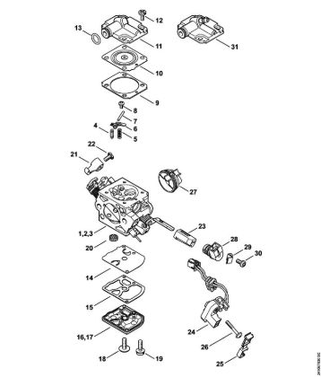 Motosierras de gasolina (MS) MS 241 C-MQ Carburador C1Q-S275, C1Q-S276, C1Q-S277 de la marca Stihl