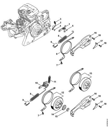 Motosierras de gasolina (MS) MS 241 C-MQ Freno de cadena de la marca Stihl